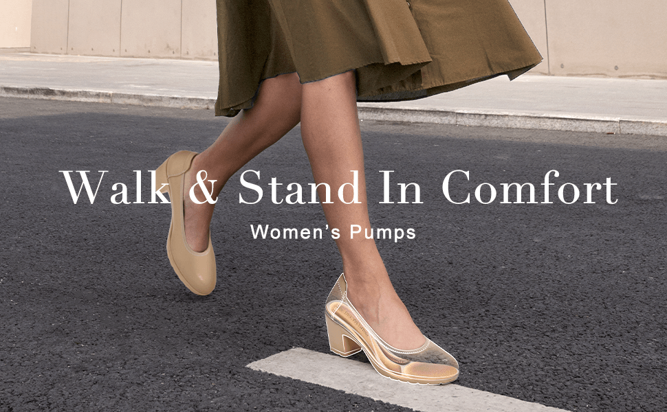 Arch Support Low Chunky Heel PumpsDream Pairs