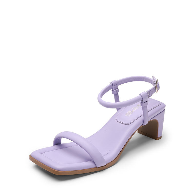 Square-Toe Heel Sandals  Single Strap Sandals-Dream Pairs