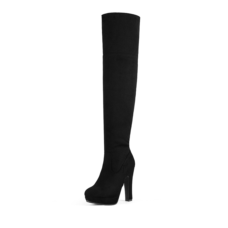 Thigh high chunky platform boots hotsell