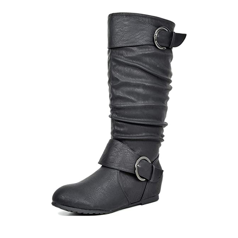 Women s Low Wedge Boots Wide Calf Boots Dream Pairs