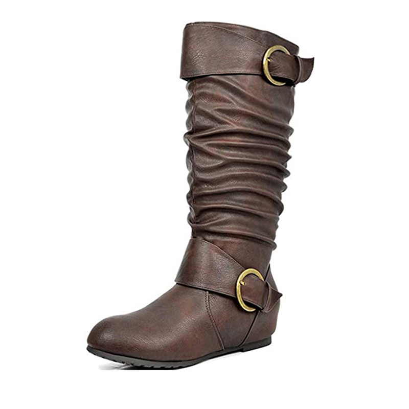 Womens wide calf wedge boots sale