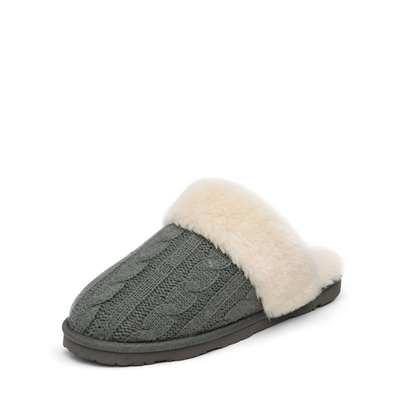Grey on sale knit slippers