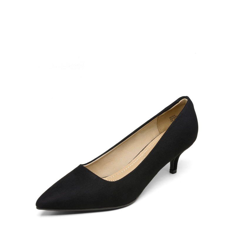 Wide width outlet kitten heel pumps