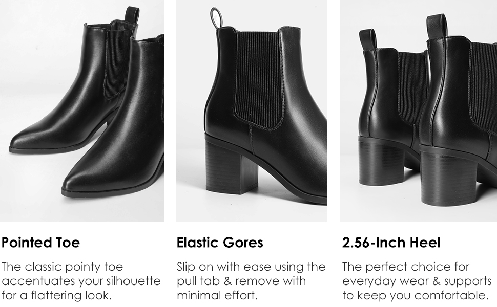Pointed Toe Chelsea Ankle Boots-Dream Pairs