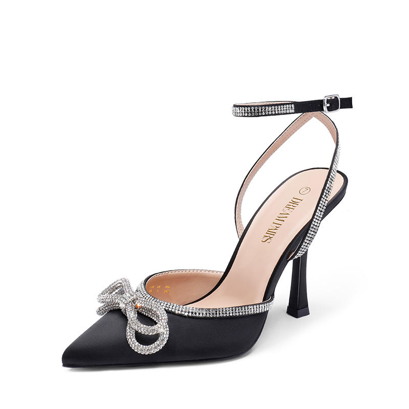 RAID Wink mid block heeled sandal in black glitter | ASOS