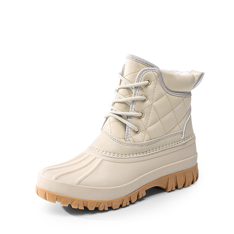 beige duck boots