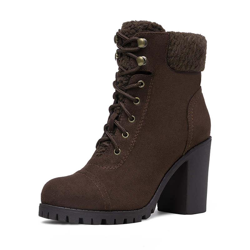 Chunky Heel Warm Ankle Boots
