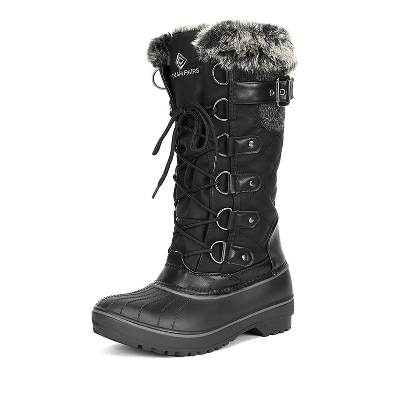 DREAM PAIRS Kids Faux Fur Lined Mid Calf Winter Snow Boots 