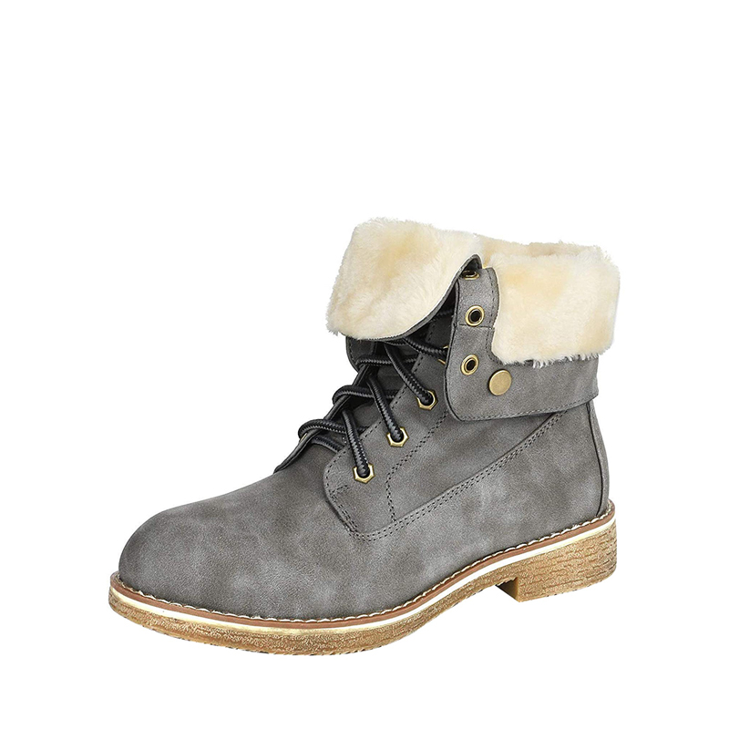 Women's Combat Ankle Boots | Fur Lined Boots-Dream Pairs