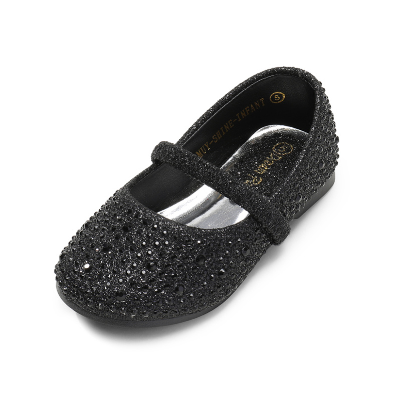 Girl's Mary Jane Shoes | Rhinestone Ballet Flats-Dream Pairs