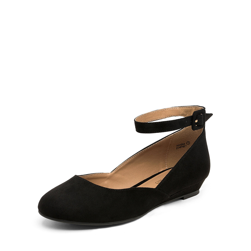 black flats with ankle strap