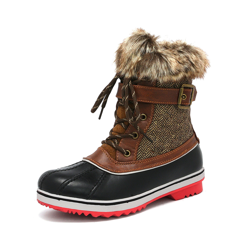 DREAM PAIRS Girls Winter Snow Boots Faux Fur Lined Mid Calf Shoes 