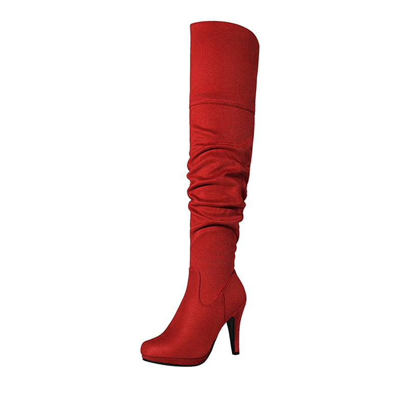 Over The Knee Chunky Heel Boots | Heeled Boots-Dream Pairs