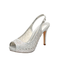 Peep Toe Rhinestone Pumps in Black, Red, Silver-Dream Pairs