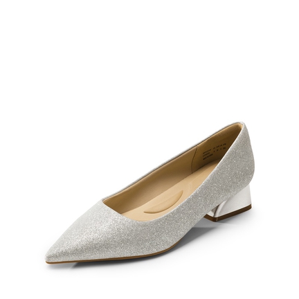 Low wedge silver shoes discount