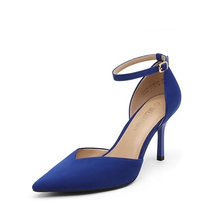 Blue suede heels 13.5cm height. Size 38/US 7, Women's Fashion, Footwear,  Heels on Carousell