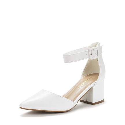 Low Heel Ankle Strap Pumps | Pointed Toe-Dream Pairs