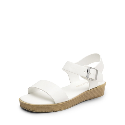 White flat wedge sandals store