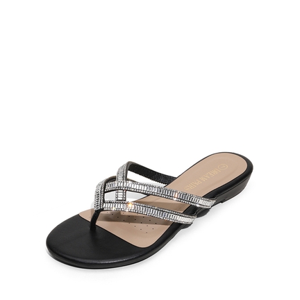Women's Size 7 Dr. Feet for Her Black Flip Flops ♢ Sandals