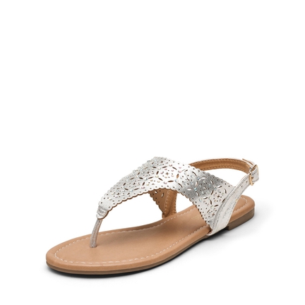 Dressy silver discount flat sandals