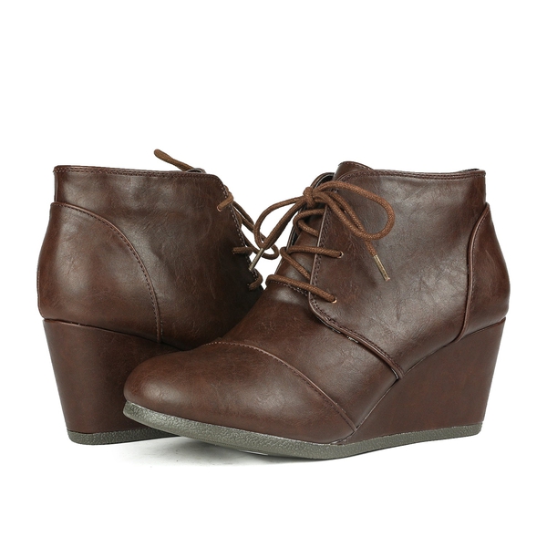Tie up wedge top booties