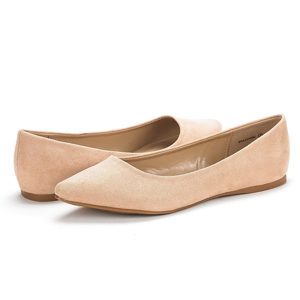 Womens nude flat discount shoes