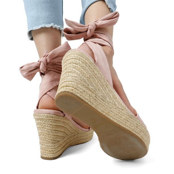 Espadrile Platform Wedges With Ankle Ties Dream Pairs