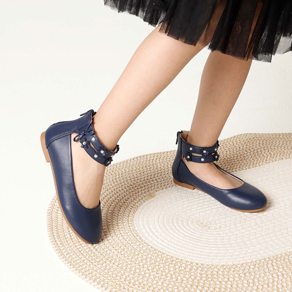 Womens ballet flats discount with ankle strap