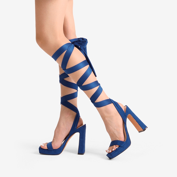 Chunky royal blue clearance heels
