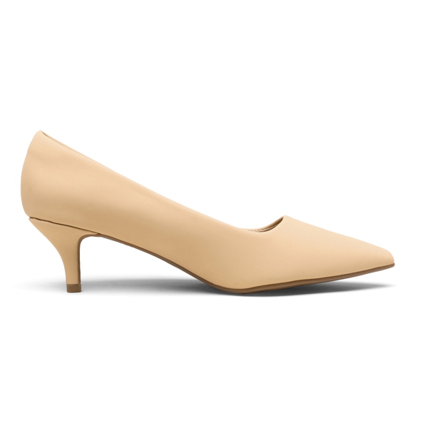 Women's wide width top kitten heel shoes