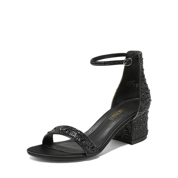 Black sparkly 2025 sandals womens