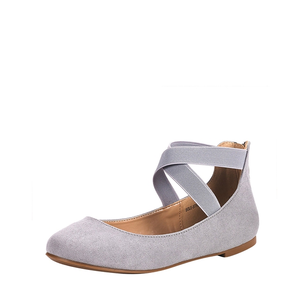 Black closed toe outlet flats with ankle strap
