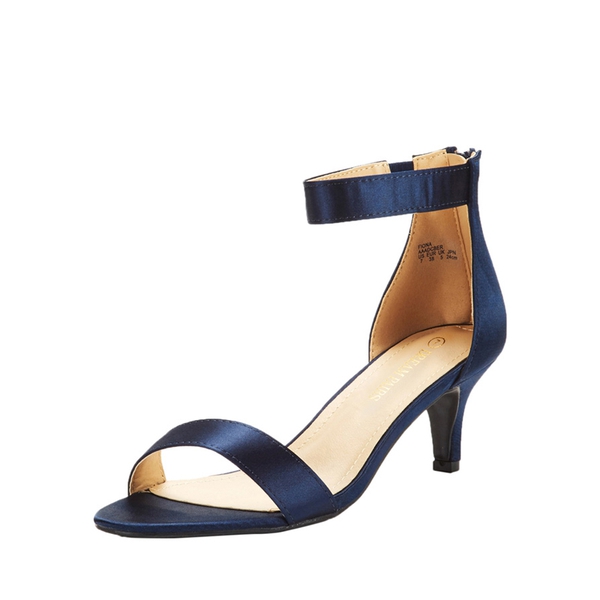 navy blue wide width heels