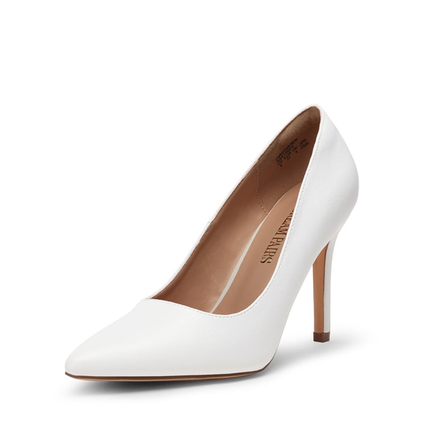 White heels top wide width