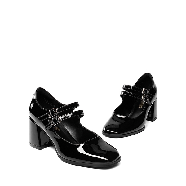 Pu double strap mary janes shop