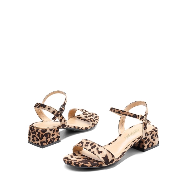Low heel discount leopard sandals