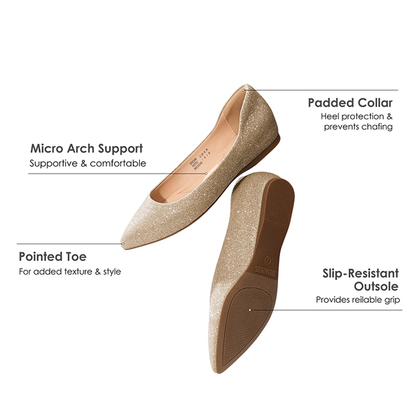 Pointed flats with arch support on sale