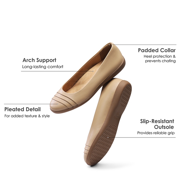 Dress flats with arch top support