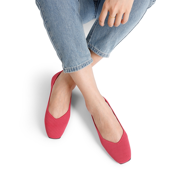 Red flats with arch support hot sale