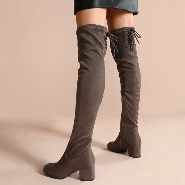 Women s Thigh High Boots Chunky Heel Boots Dream Pairs