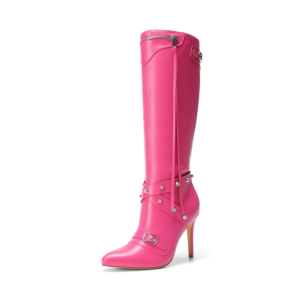Studded high cheap heel boots