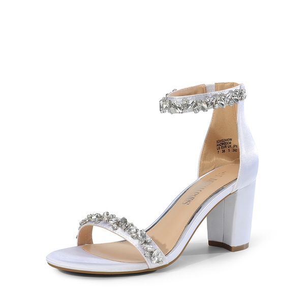 Rhinestone chunky sale heel