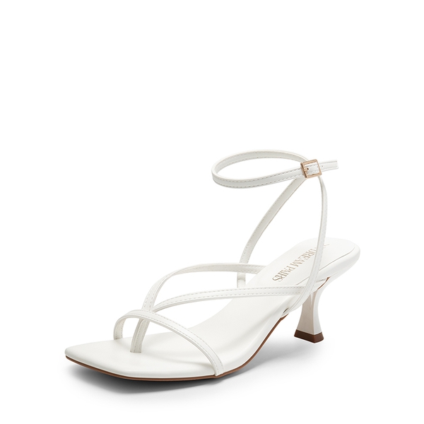 Square Toe Strappy Kitten Heels