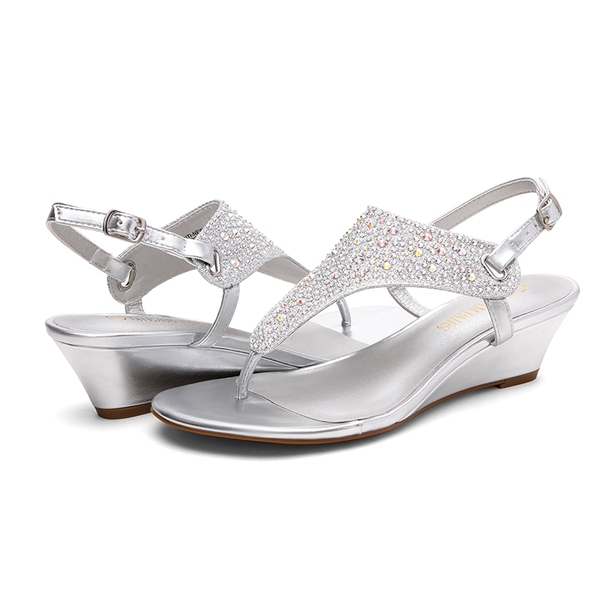 White low wedge sandals sale