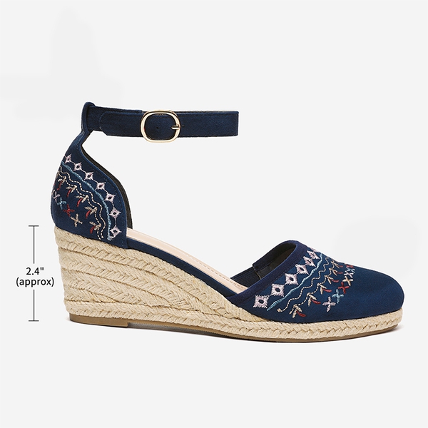 Navy blue espadrilles wedge top