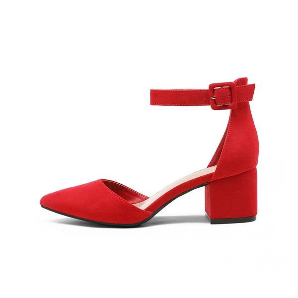 Chunky Low Heel Pumps| Pointed Toe Pumps-Dream Pairs