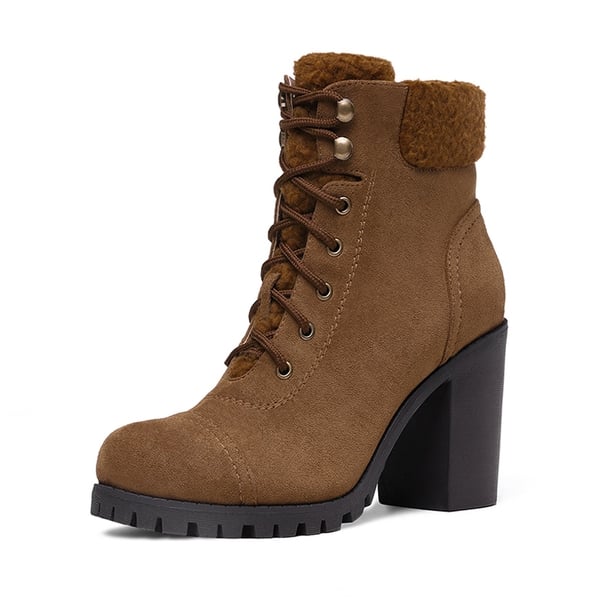 Fur Lined Ankle Boots | Lace Up Boots-Dream Pairs