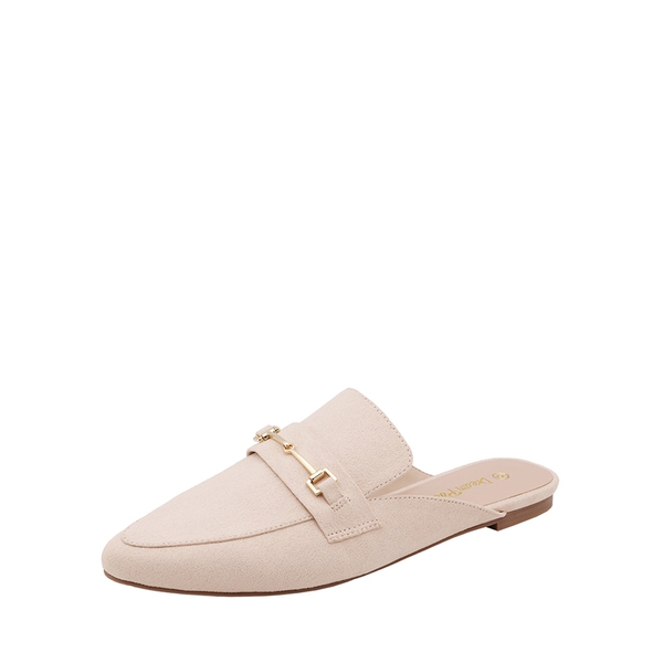 Buckle Pointed Toe Flat Mules