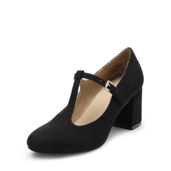 Mary Jane Pumps with Chunky Heel | Adjustable Buckle-Dream Pairs