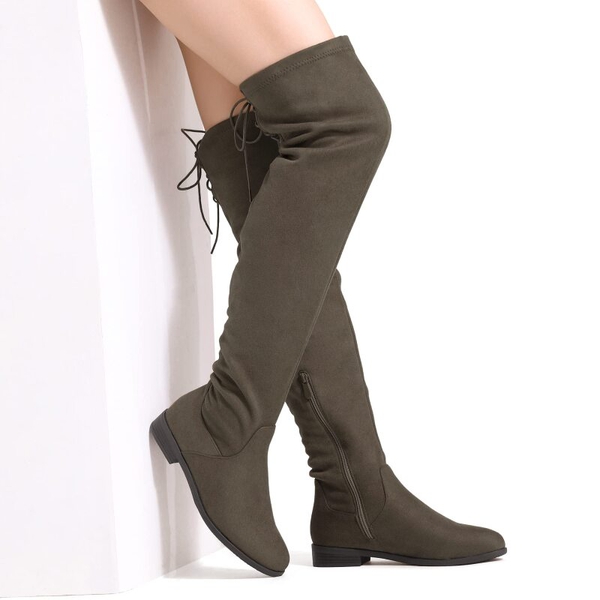 Over The Knee High Riding Boots | Low Block Heel-Dream Pairs